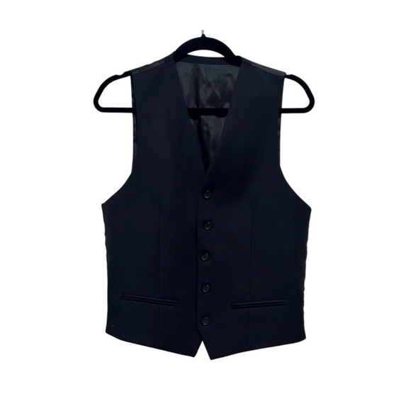 The Kooples Black Men’s Suit Vest Waistcoat Size 46 100% Wool Wedding Party - Picture 1 of 4